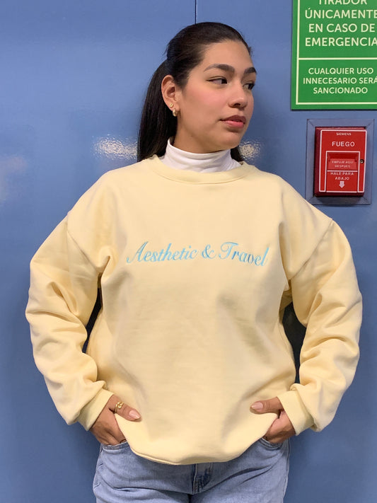 Butter Yellow Sweatshirt — Oversize Fit, Aesthetic & Travel